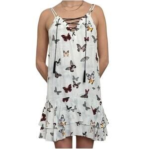 The Kooples Butterfly Print Silk Mini Dress – Size XL